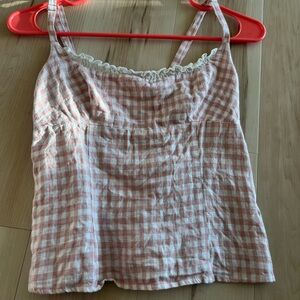 Reformation pink gingham tank